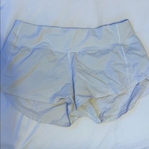 white lululemon shorts 2.5!